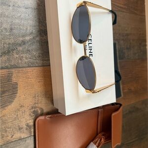 Celine Gold Frame Sunglasses with Black Lenses